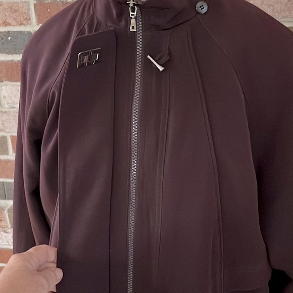 FLEET STREET Brown Full Zip Toggle Button Raincoat Jacket Size PM - Picture 13 of 16